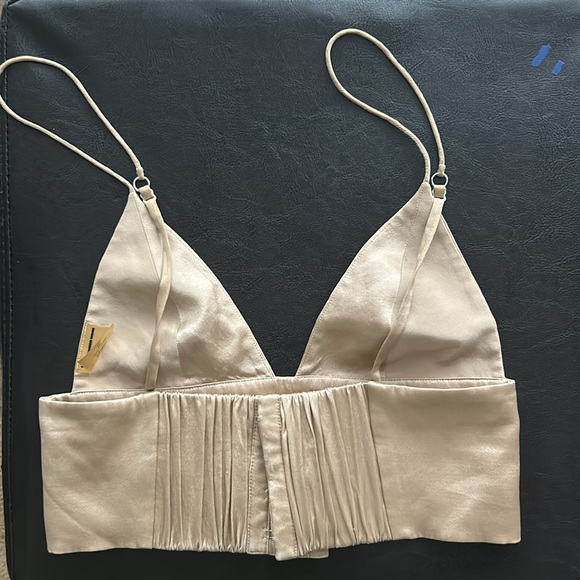 T by Alexander Wang Champagne/ Rose Gold Satin Top - Picture 3 of 5